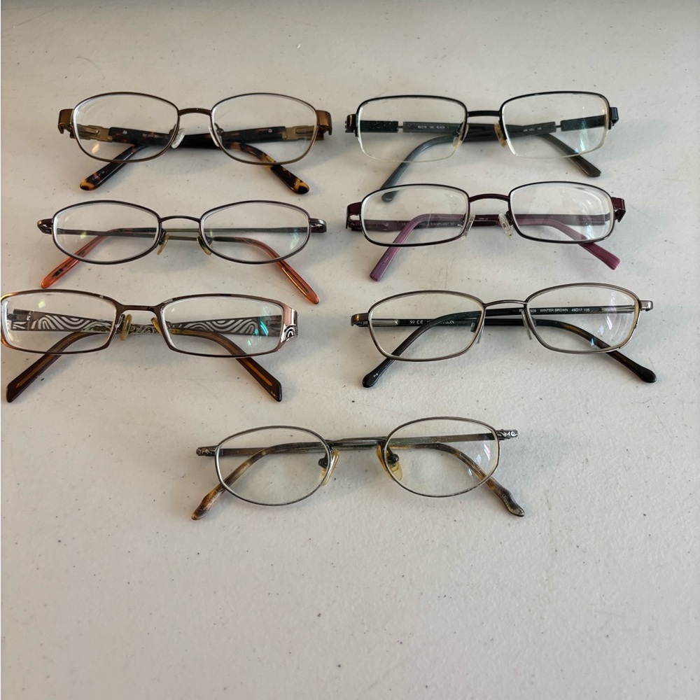 Stylish Eyeglasses Set of Six. Prescription glassed used